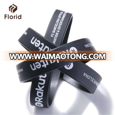 custom printing silicone bracelet embossed cheap