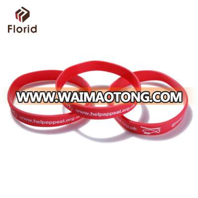 Custom silicone bracelet/ clear red adjustable silicone wristband